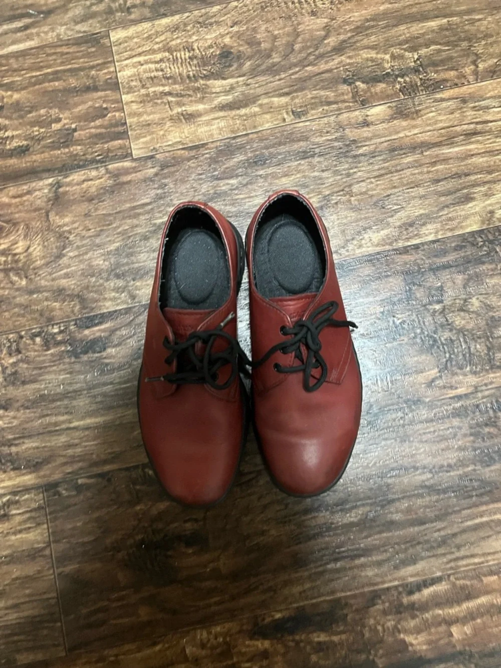 Dr. Martens Men's Lace-Up Oxfords in Red